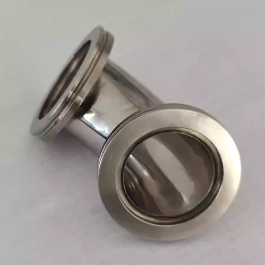 Customized 304 stainless steel ISO100 high vacuum elbow industrial pipe fitting 63 tee 90°